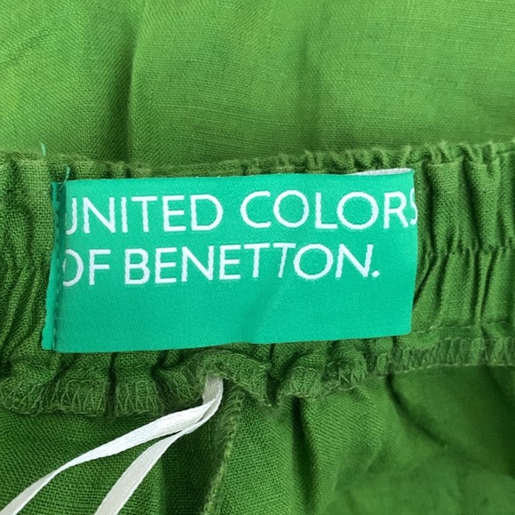 United Colors Of Benetton Spring Green Pure Linen High Rise Shorts - M - Picture 3 of 5